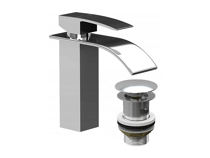 MITIGEUR LAVABO LOW ELVA CHROME +KLIK KLAK SQUARE ZP