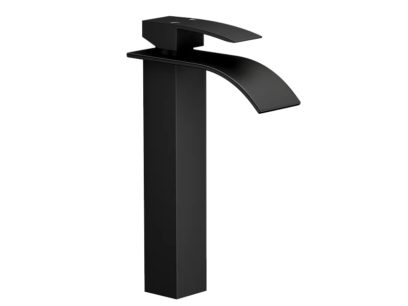 BATERIA UMYWALKOWA WODOSPAD KASKADA WYSOKA KRAN DO ŁAZIENKI CZARNA ELVA