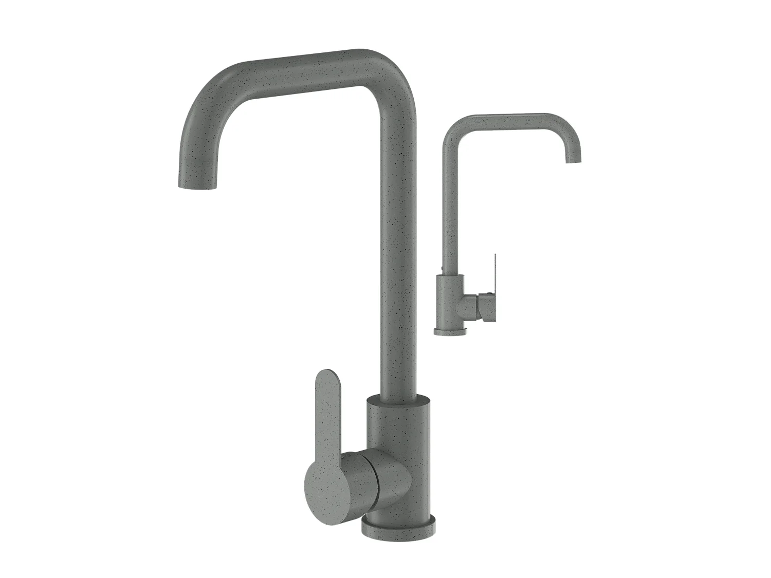 Robinetterie de cuisine pour evier gris robinet arrondi en acier 85111850