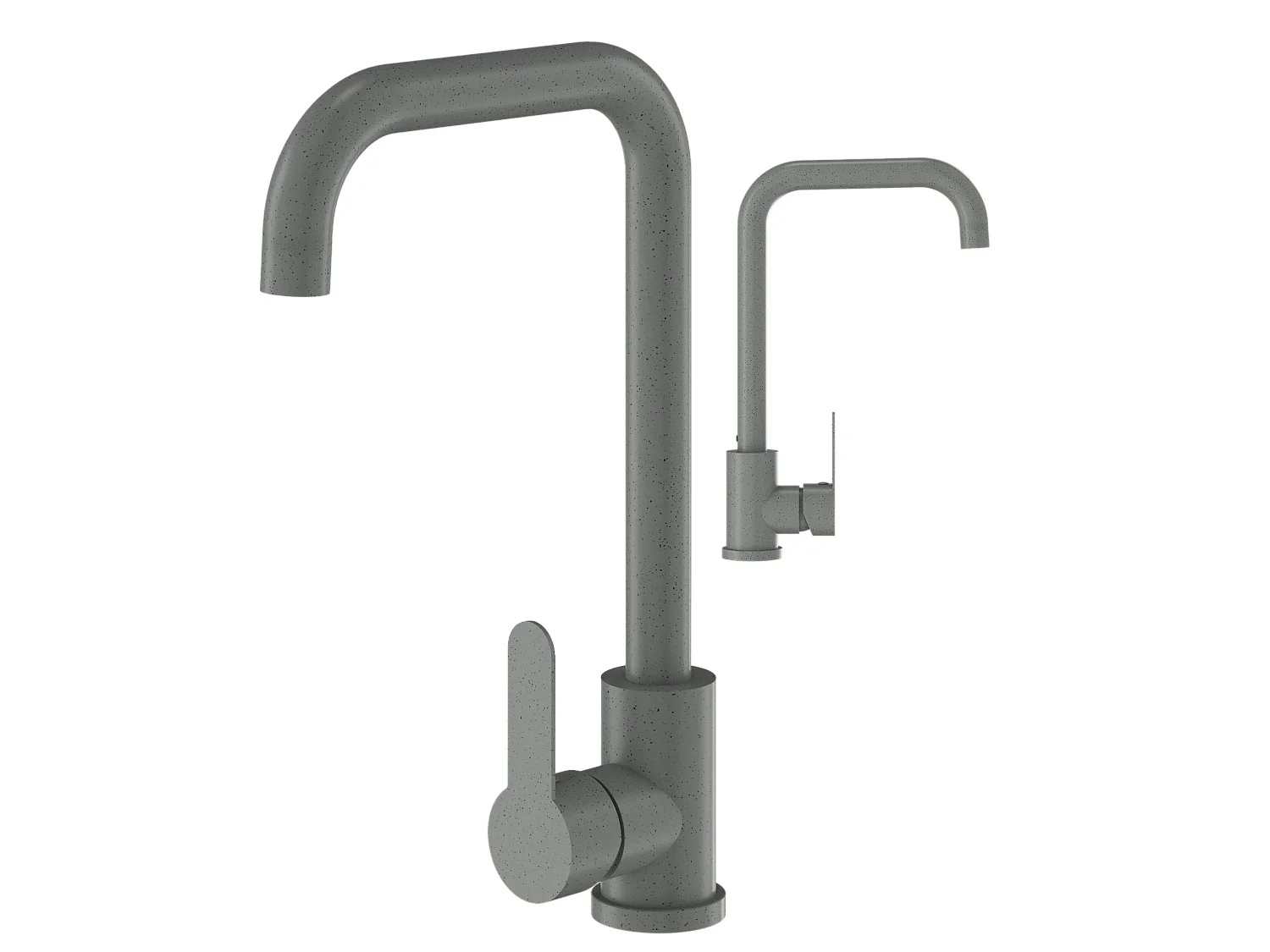 Robinetterie de cuisine pour evier gris robinet arrondi en acier 85111850