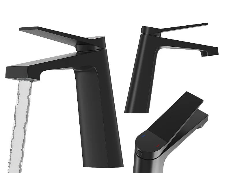 MITIGEUR DE LAVABO NOIR SALLE DE BAIN BASSE LAITON ROBINET MODERNE SELVA