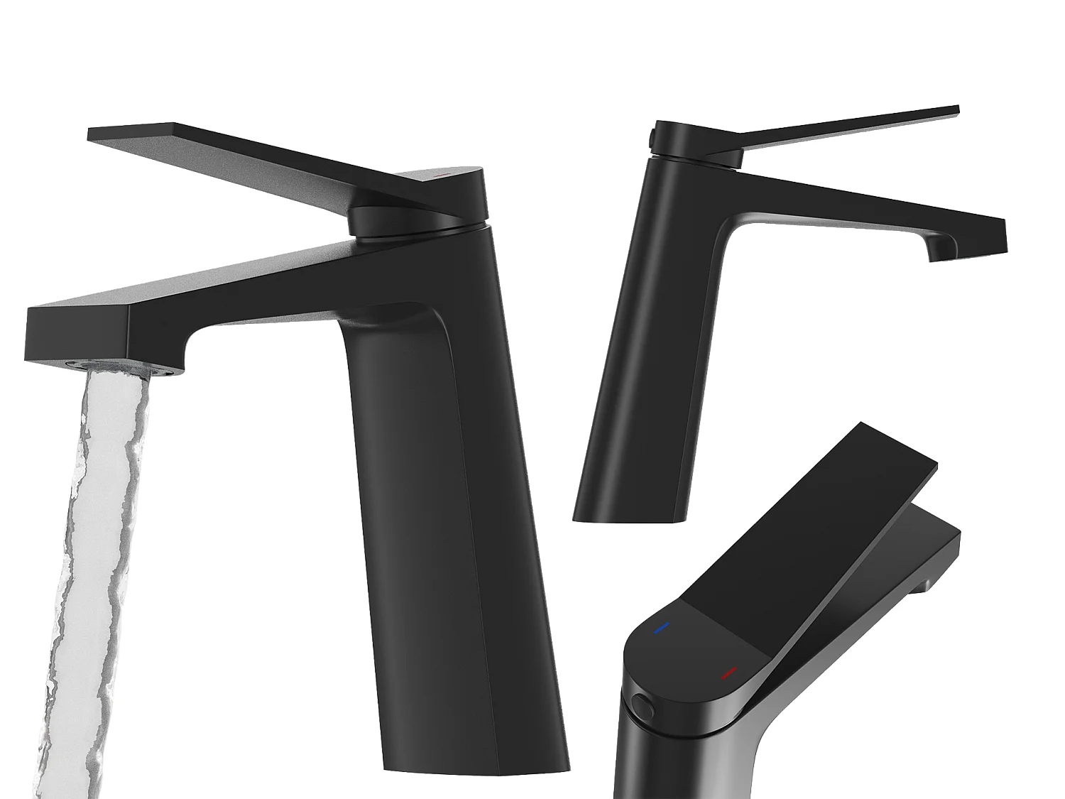 MITIGEUR DE LAVABO NOIR SALLE DE BAIN BASSE LAITON ROBINET MODERNE SELVA