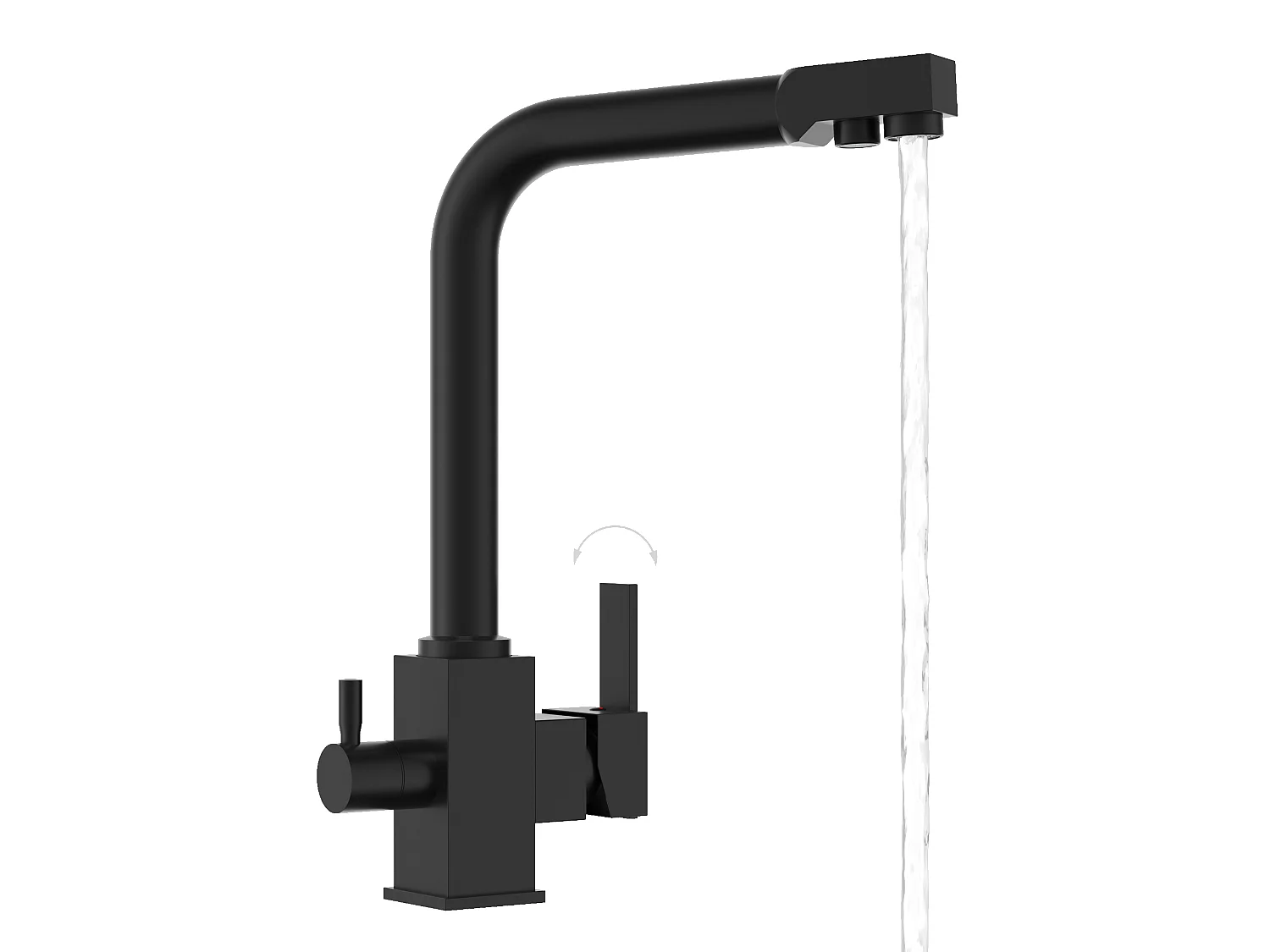 Robinet de cuisine à trois voies pour filtre à eau NODE robinet bec noir filtre