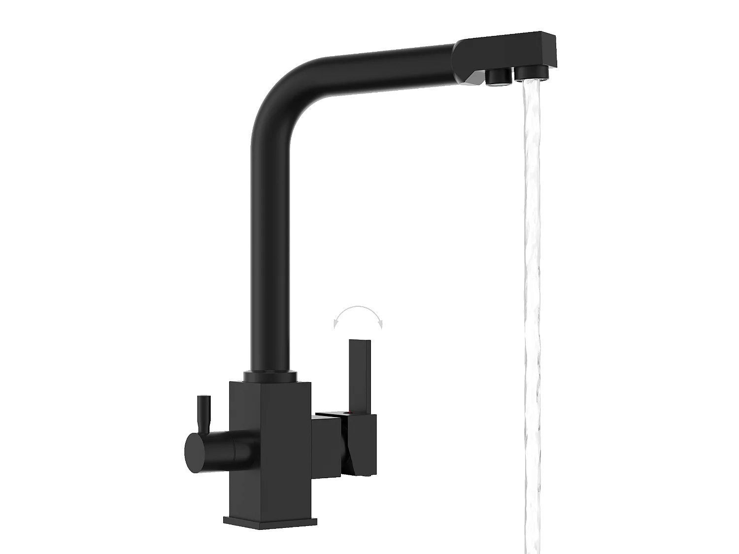Robinet de cuisine à trois voies pour filtre à eau NODE robinet bec noir filtre