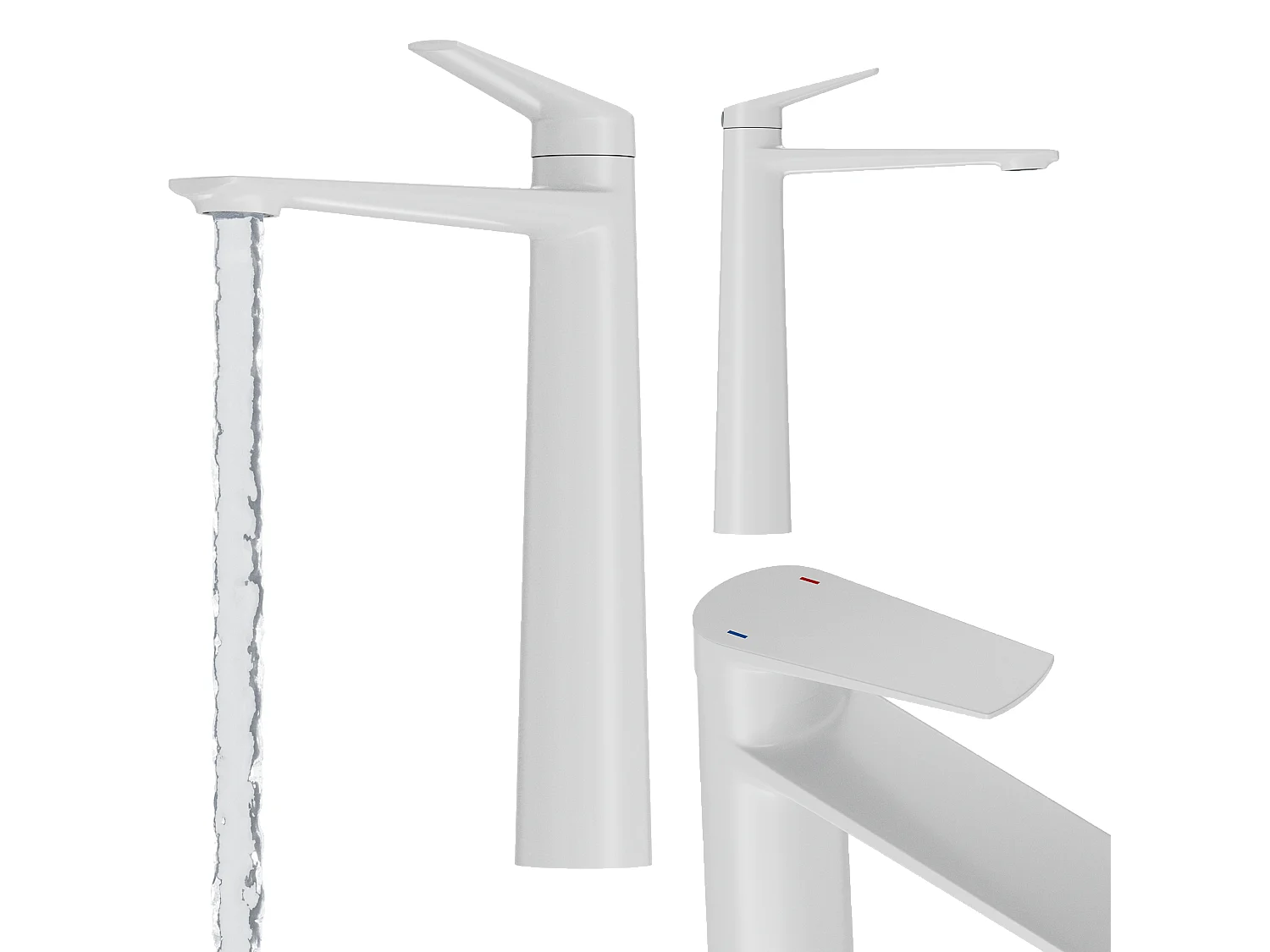 MITIGEUR LAVABO BLANC HAUT SALLE DE BAIN LAITON ROBINET SUR PIED NAVE