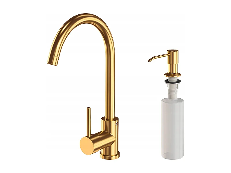 MÉLANGEUR + DISTRIBUTEUR POUR ÉVIER/LAVE-VAISSELLE EN OR