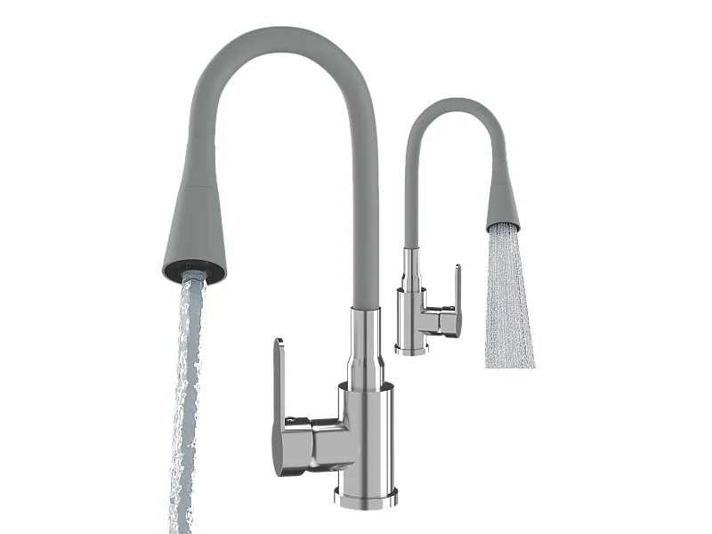 Melangeur de cuisine bec flexo gris robinet flexo bec flexible chrome 85111932