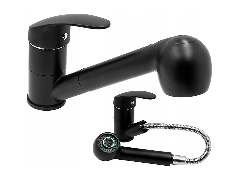 MIXEUR DE CUISINE MANUEL NOIR AVEC DOUCHETTE EXTRACTIBLE