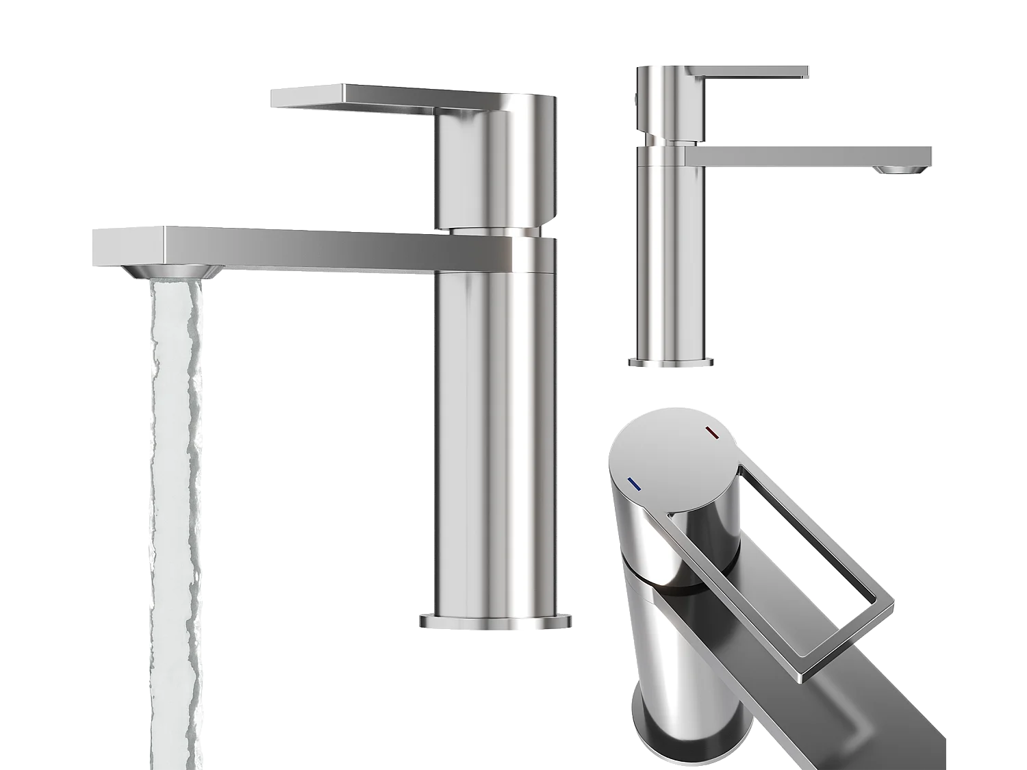 MITIGEUR DE LAVABO ARGENT LAITON BAS ROBINET CHROME ARMA