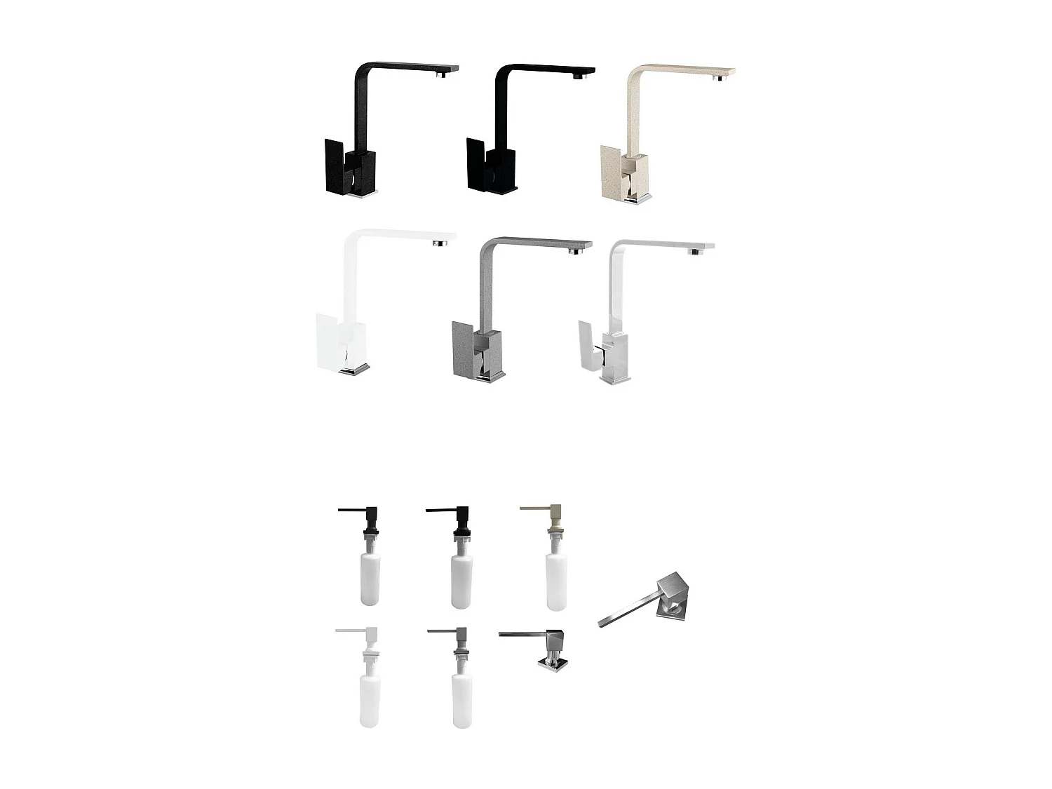 ÉVIER DE CUISINE EN GRANIT/MÉLANGEUR LAVE-VAISSELLE + DISTRIBUTEUR