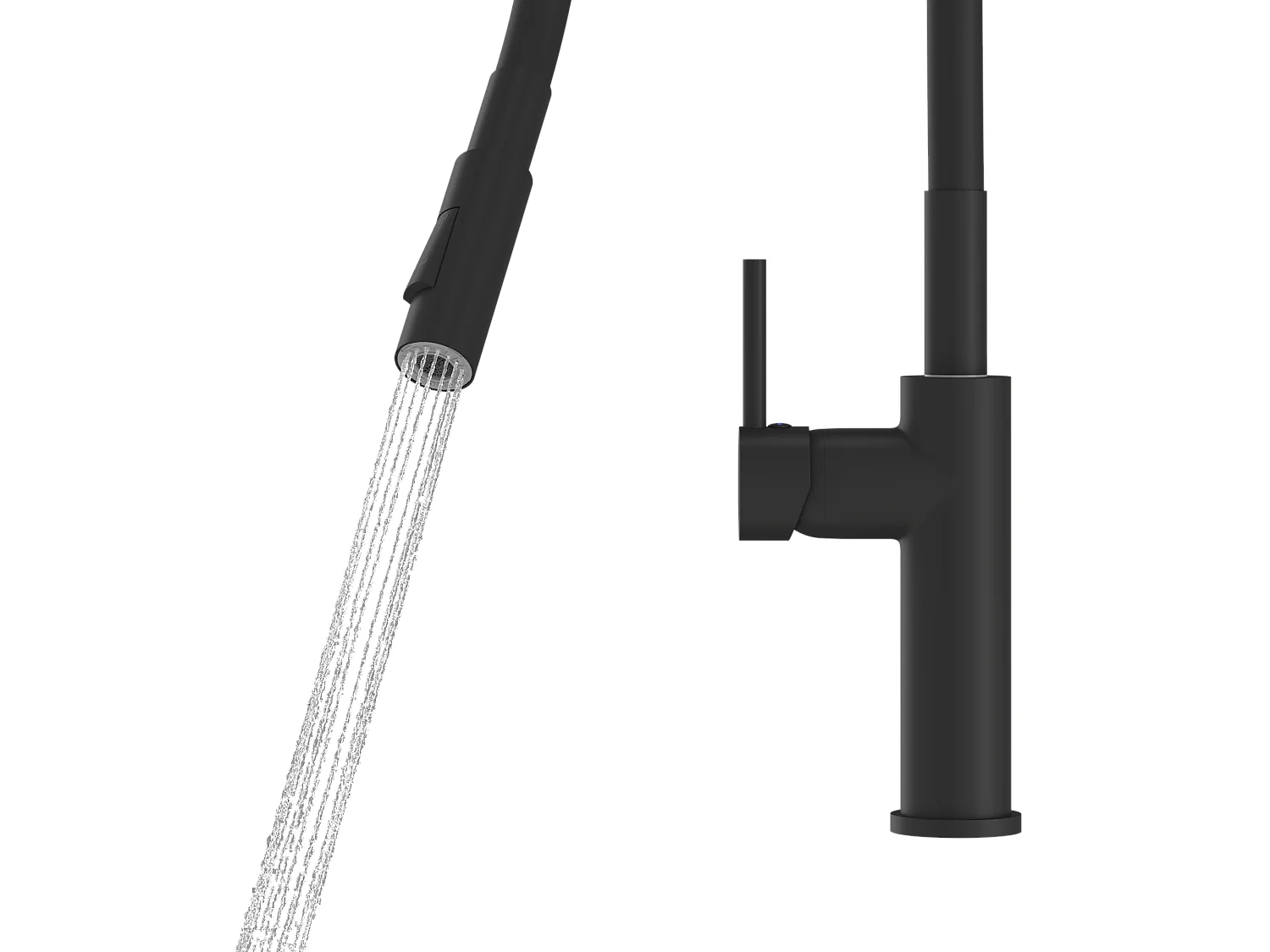 ROBINET DE CUISINE NOIR POUR ÉVIER ROBINET FLEXIBLE HAUT LONAR