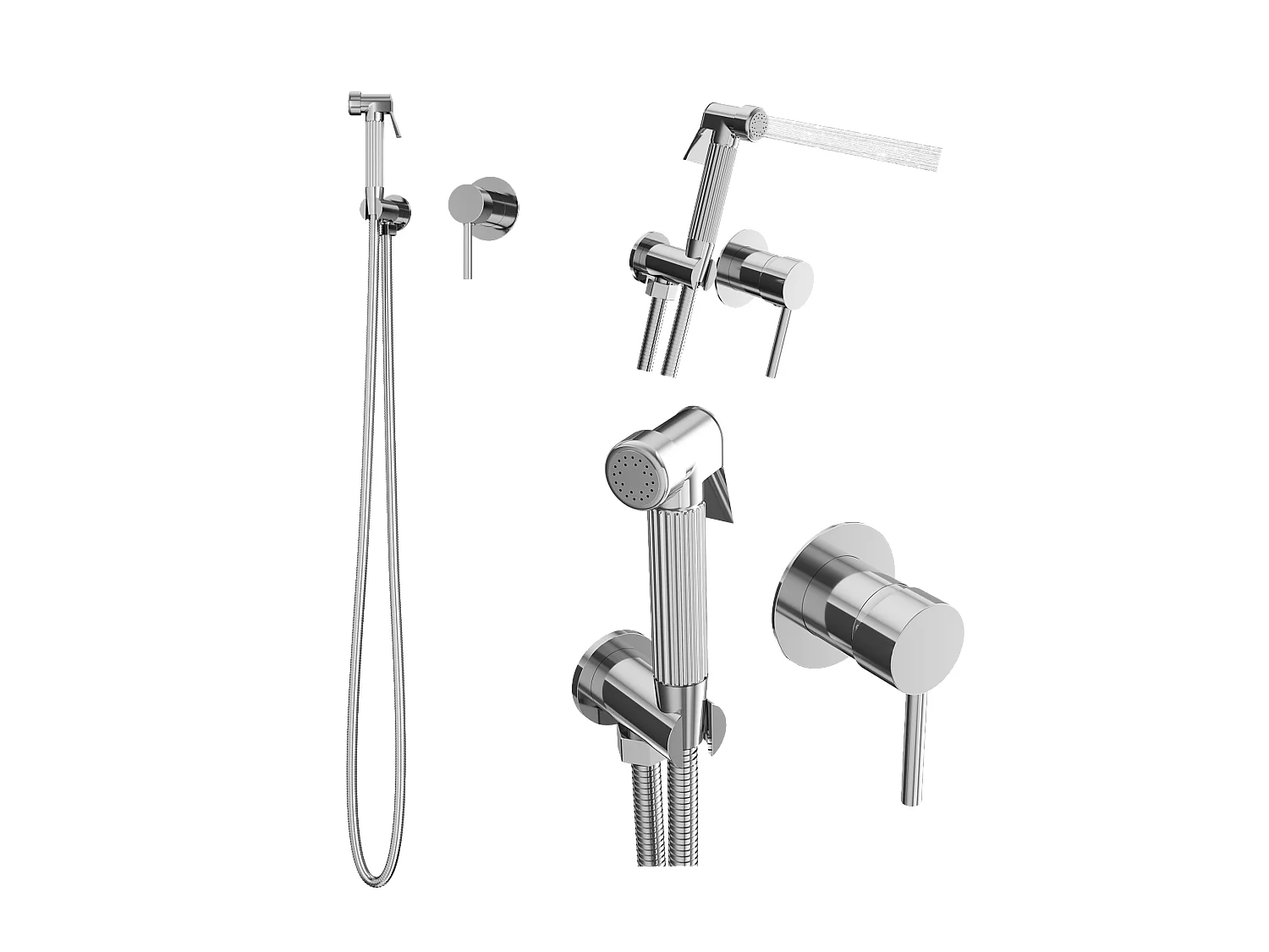 BIDETTA MITIGEUR DE SALLE DE BAIN À ENCASTRER LAITON BIDETTA DOUCHE KIVO CHROME