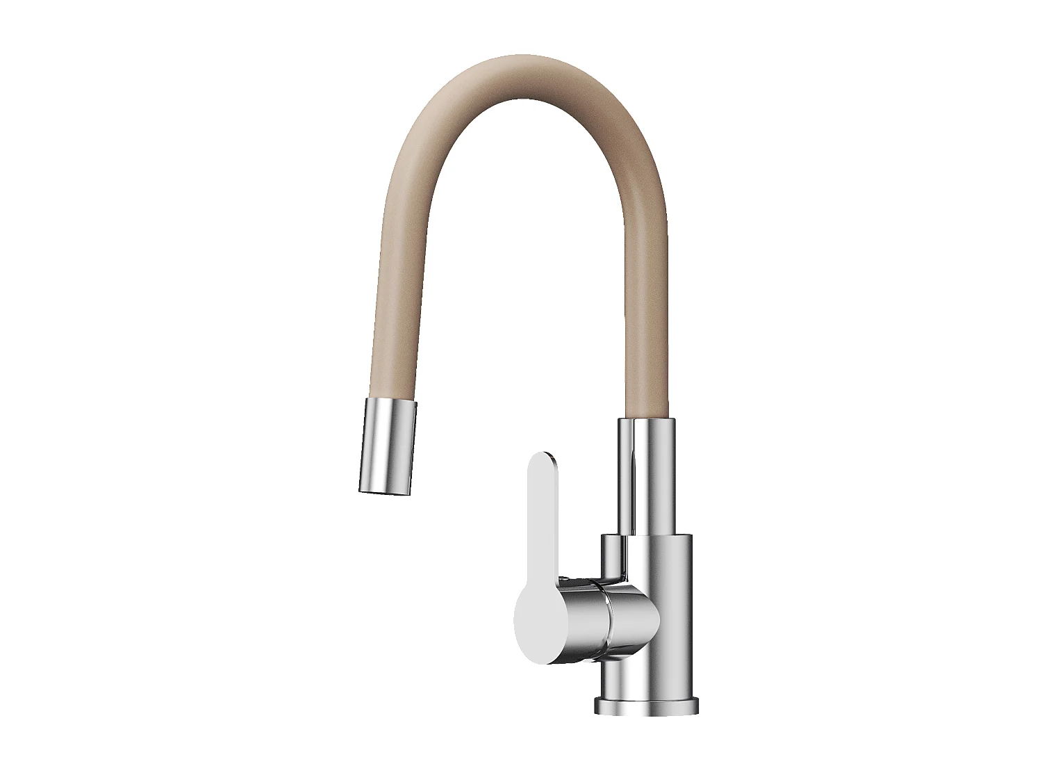 Mélangeur de cuisine à bec flexible beige GRADO PLUS bec orientable aérateur
