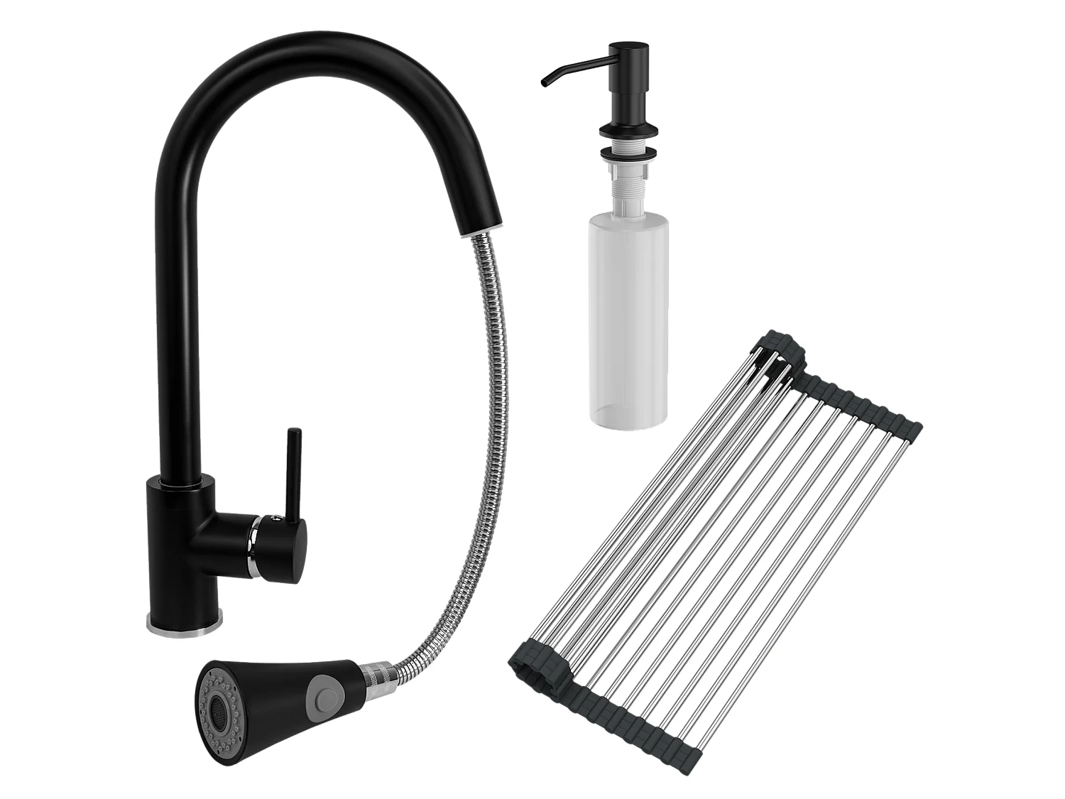 ROBINET DISTRIBUTEUR DE TAPIS NOIR SET DE CUISINE