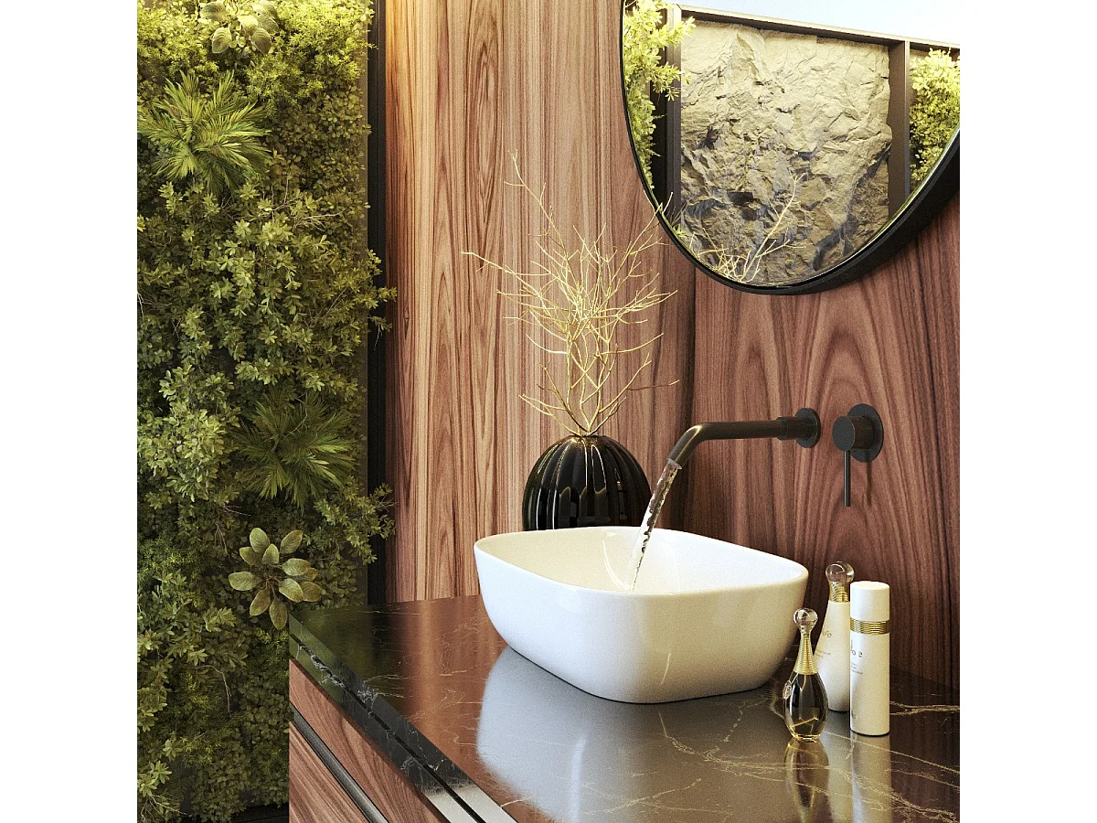 MITIGEUR DE LAVABO POUR INSTALLATION ENCASTRÉE ROBINET EN LAITON KIVO NOIR