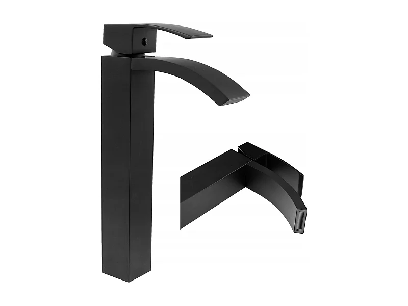 CASCADE BLACK WASH BASIN MIXER TAP HIGH