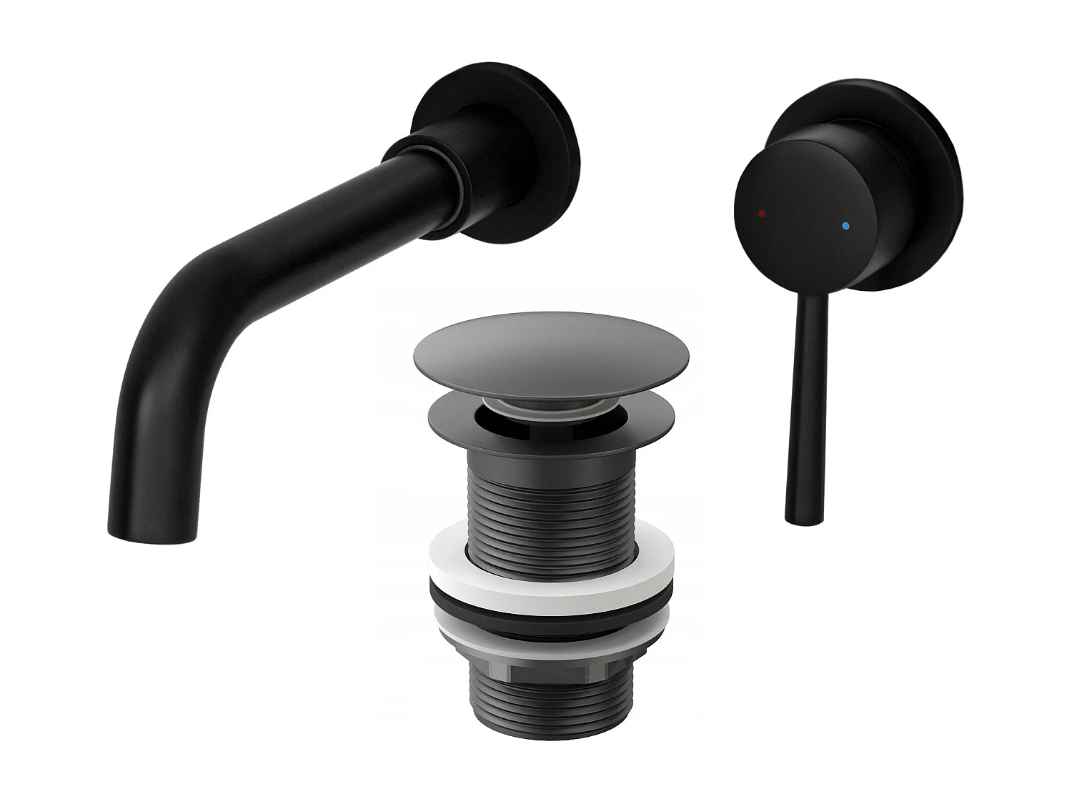 MITIGEUR DE LAVABO POUR MONTAGE ENCASTRÉ ROBINET KIVO LIÈGE NOIR SANS TROP-PLEIN