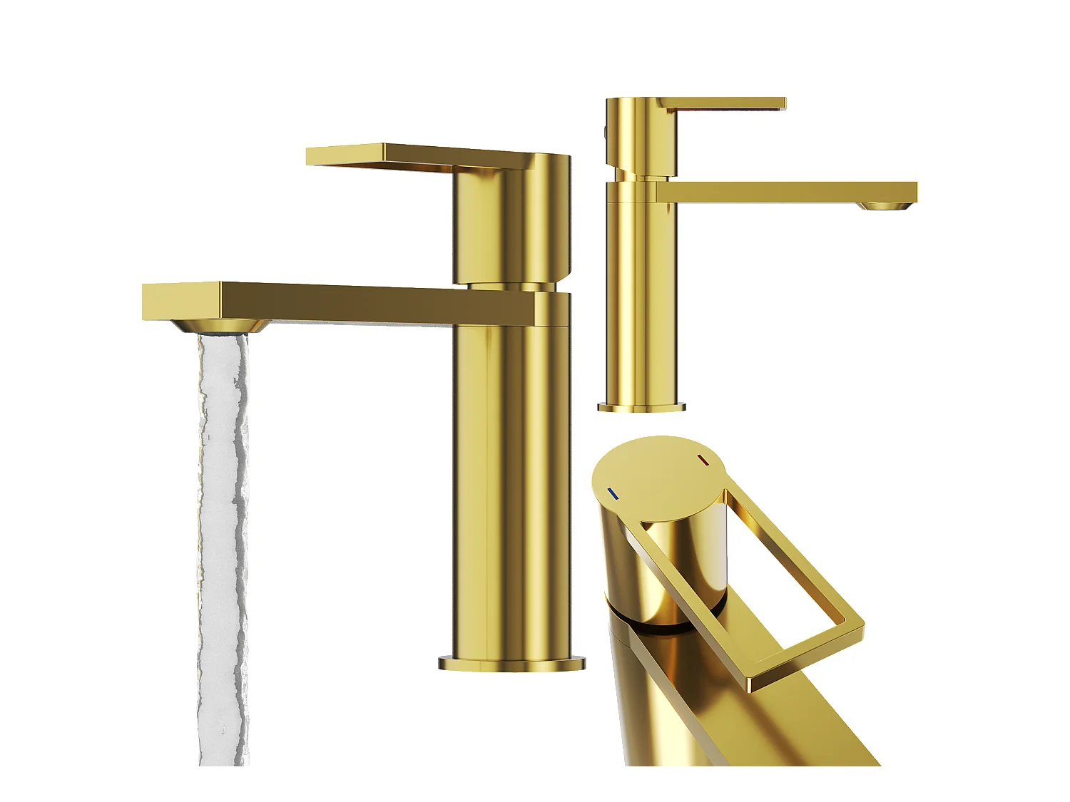 MITIGEUR LAVABO OR MODERNE SALLE DE BAIN BAS ROBINET LAITON ARMA