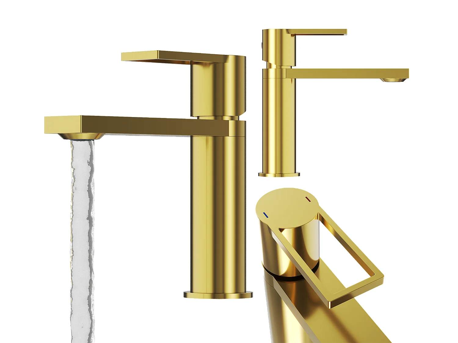 MITIGEUR LAVABO OR MODERNE SALLE DE BAIN BAS ROBINET LAITON ARMA