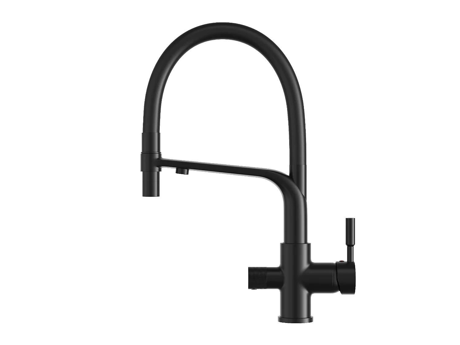 Robinet de cuisine à trois voies pour filtre à eau MALTA bec noir filtre