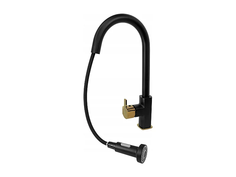 VENICE NOIR/OR MÉLANGEUR DE CUISINE AVEC DOUCHETTE EXTRACTIBLE