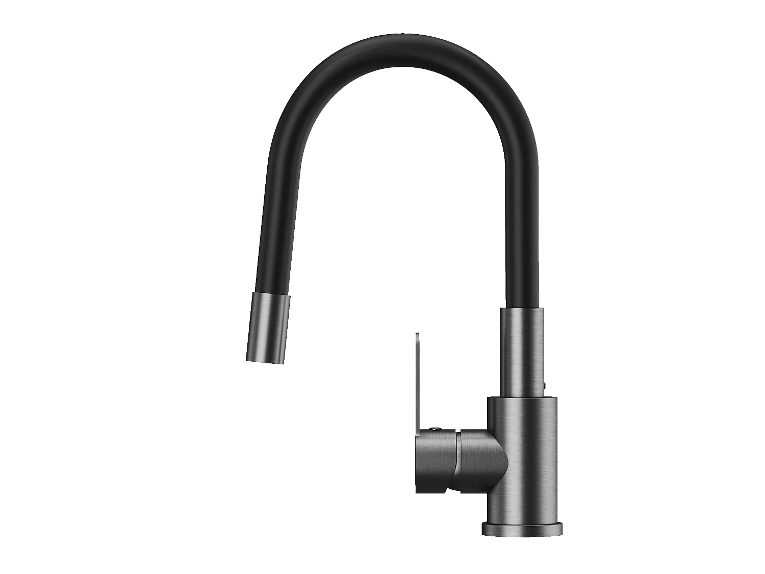 Mélangeur de cuisine à bec flexible gris canon GRADO PLUS aérateur à bec pivotant