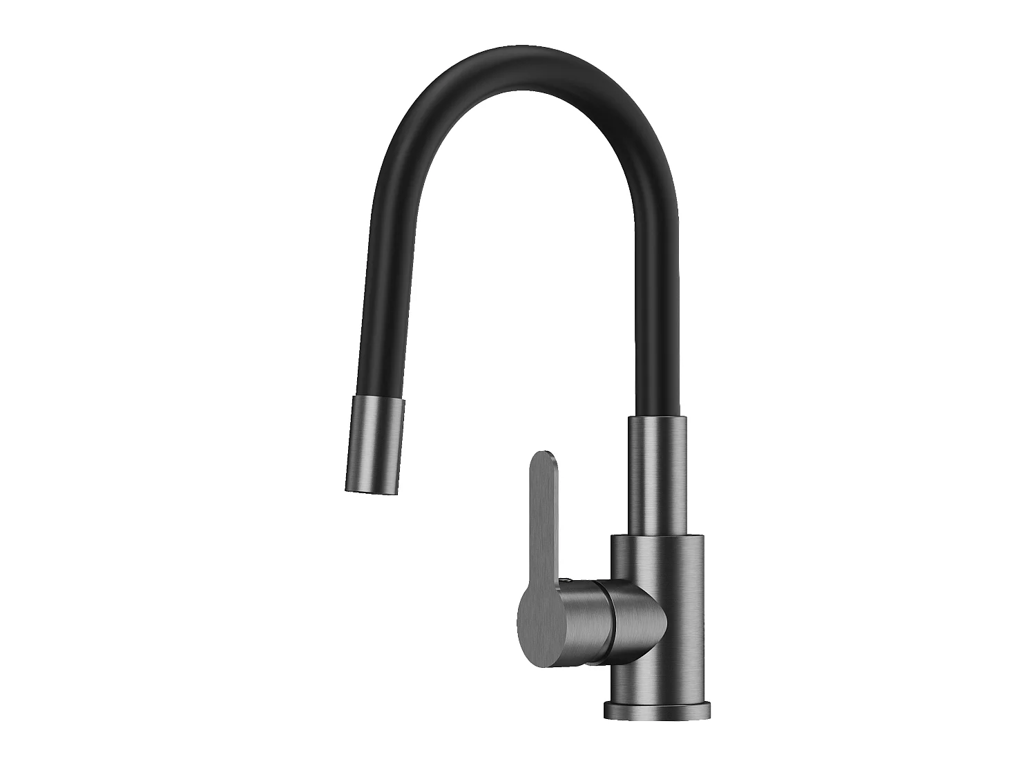 Mélangeur de cuisine à bec flexible gris canon GRADO PLUS aérateur à bec pivotant