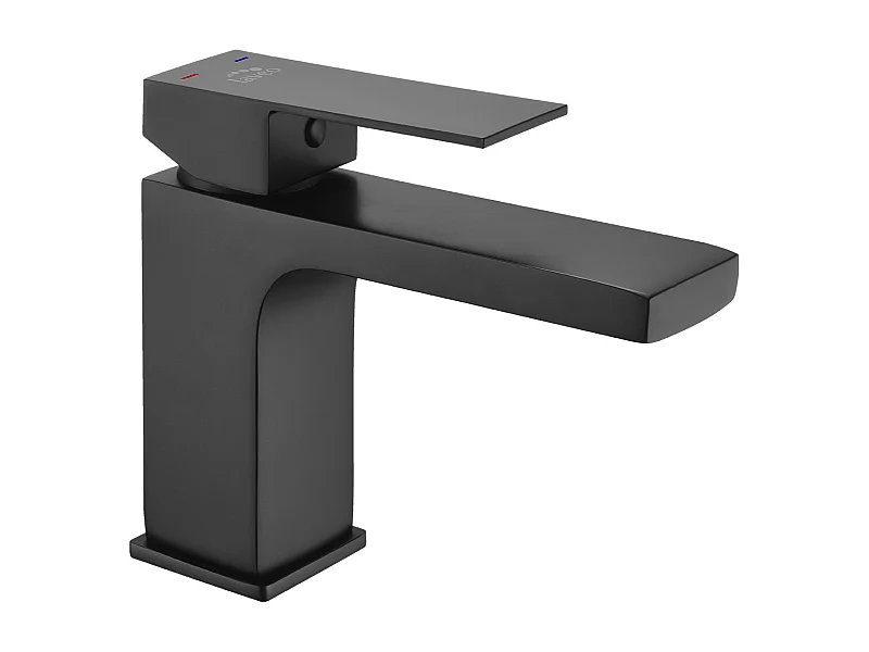 Robinet lave-mains vertical céramique basse noir Laveo Kvadrato