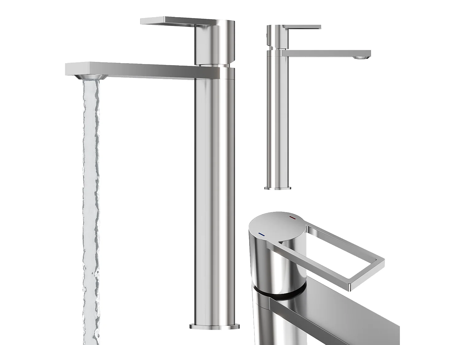 ROBINET DE LAVABO ARGENTÉ HAUTE SALLE DE BAIN LAITON ROBINET CHROMÉ ARMA