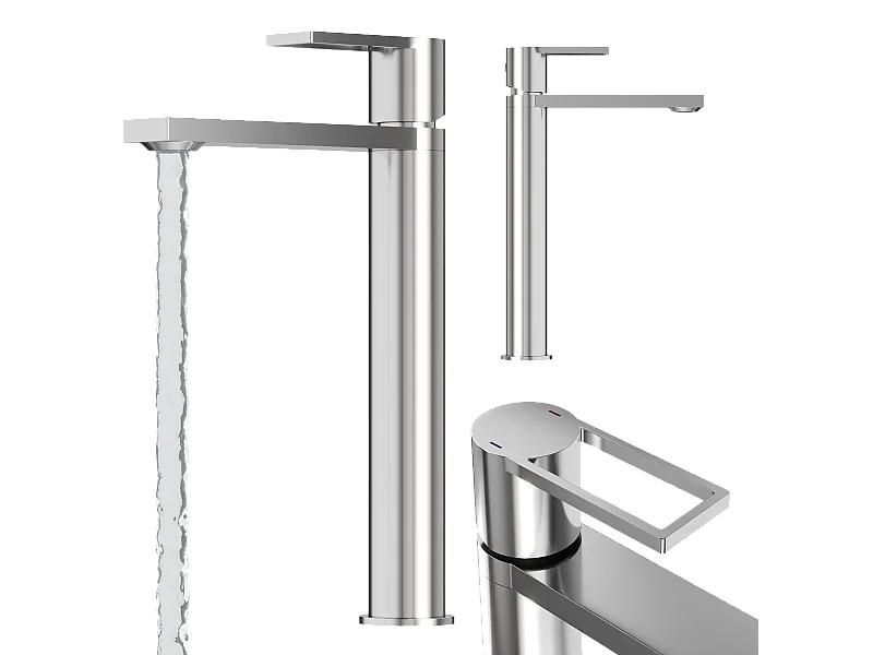 ROBINET DE LAVABO ARGENTÉ HAUTE SALLE DE BAIN LAITON ROBINET CHROMÉ ARMA