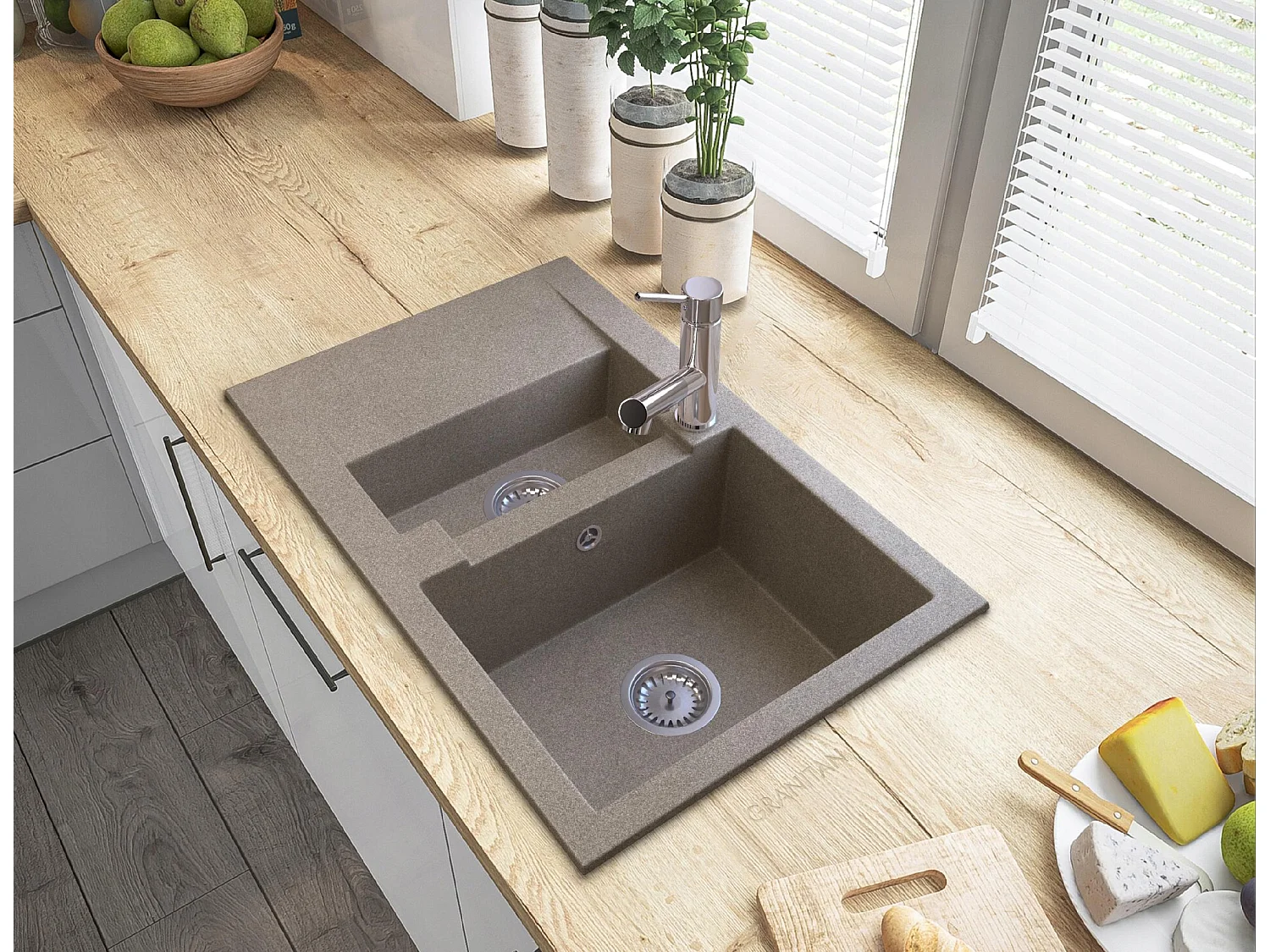 Mitigeur Cuisine Extractible Chromé CADO Granitan