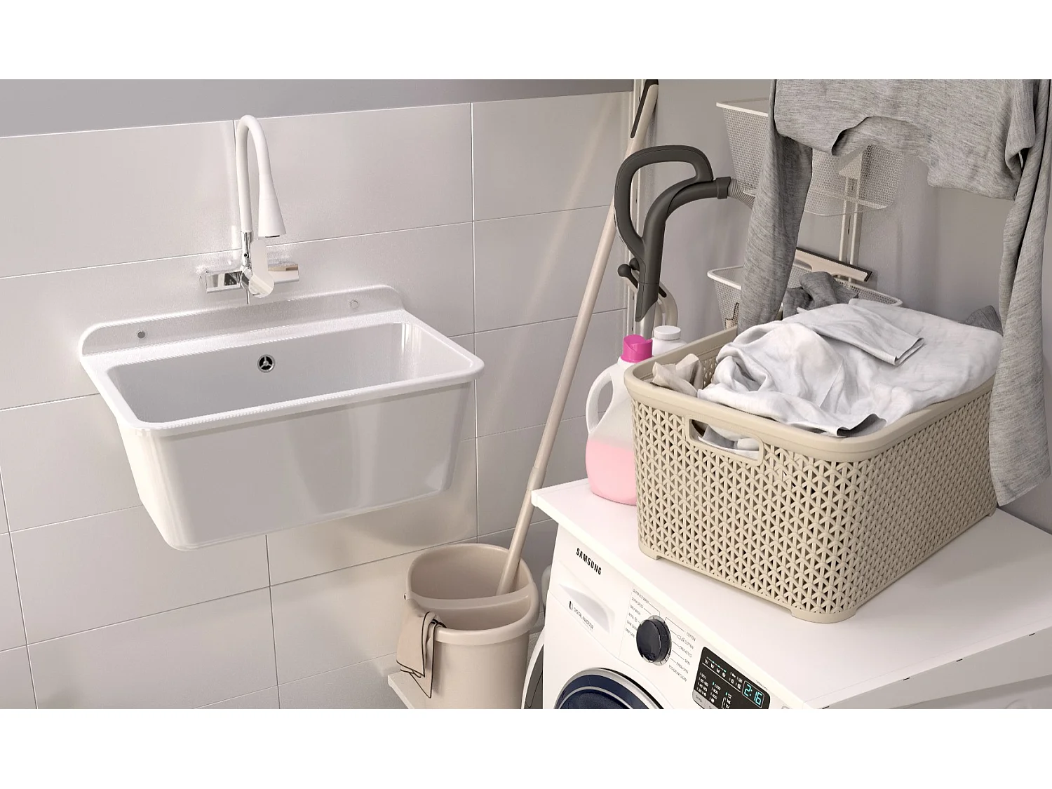 ROBINET DE CUISINE MURAL FLEXIBLE ÉVIER BLANC ROBINET FLEXO BEC FLEXIBLE