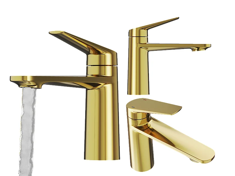 ROBINET DE LAVABO OR SALLE DE BAIN BAS ROBINET SUR PIED EN LAITON NAVE