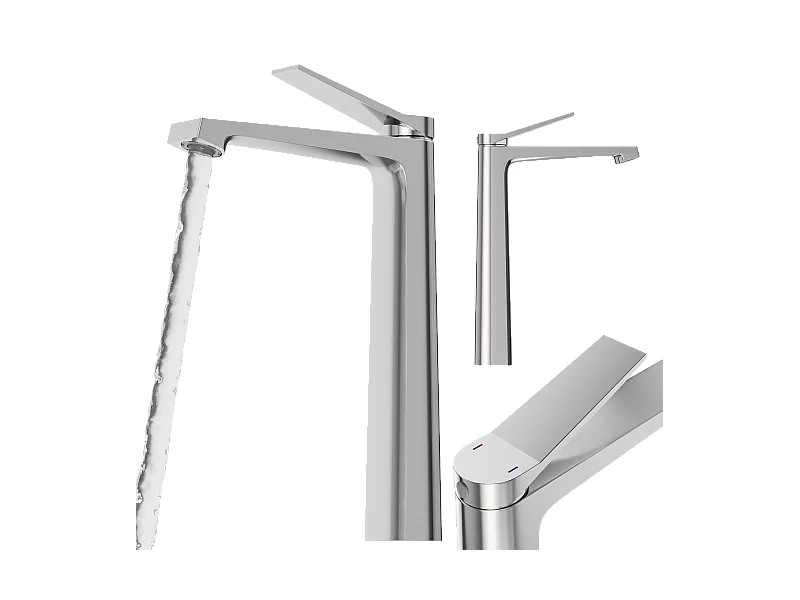 MITIGEUR DE LAVABO ARGENTÉ HAUTE SALLE DE BAIN LAITON CHROME ROBINET SELVA