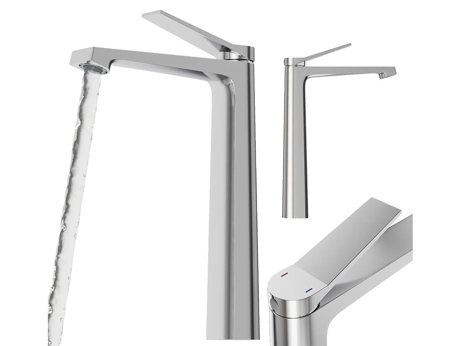 MITIGEUR DE LAVABO ARGENTÉ HAUTE SALLE DE BAIN LAITON CHROME ROBINET SELVA