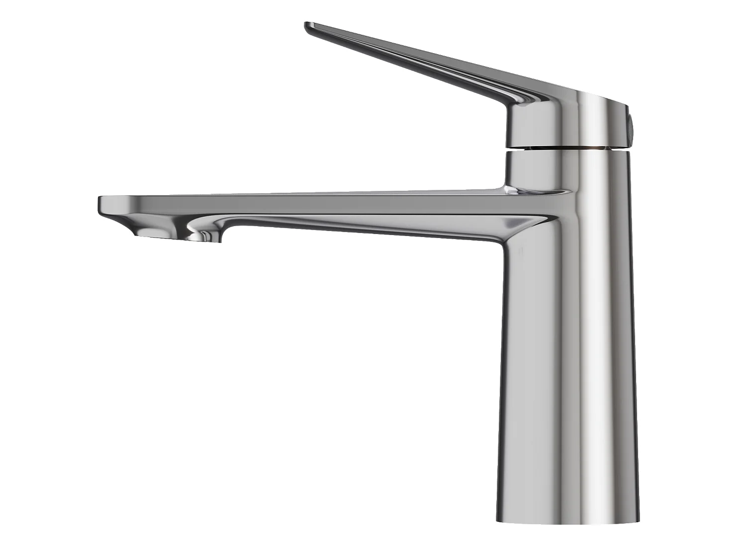 MITIGEUR DE LAVABO LAITON BAS ARGENTÉ ROBINET DE SALLE DE BAIN CHROME NAVE