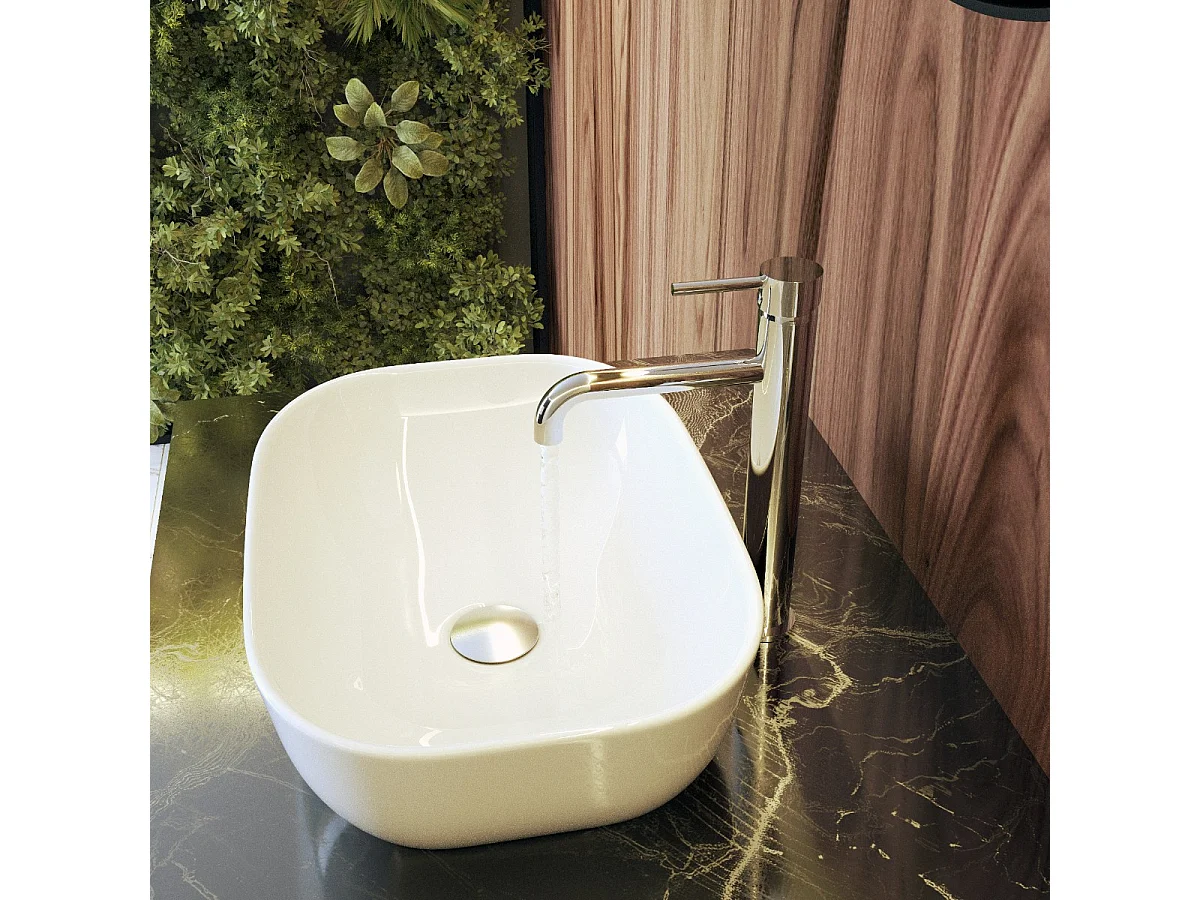 ROBINETTERIE DE LAVABO MITIGEUR DE LAVABO HAUTE CÉRAMIQUE CHROME KIVO