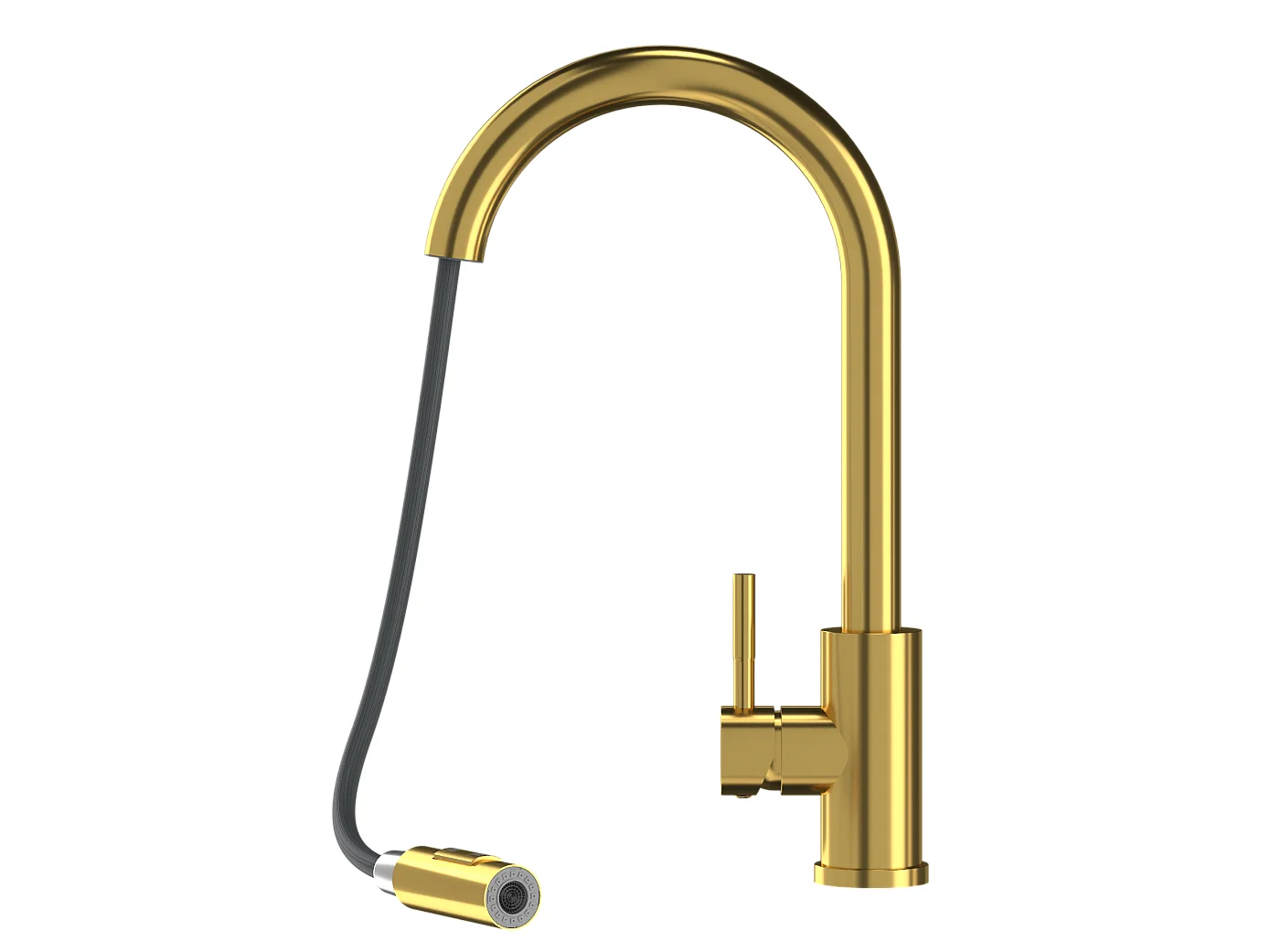 MITIGEUR DE CUISINE BEC EXTRACTIBLE OR ROBINET EN ACIER LOSETO GOLD