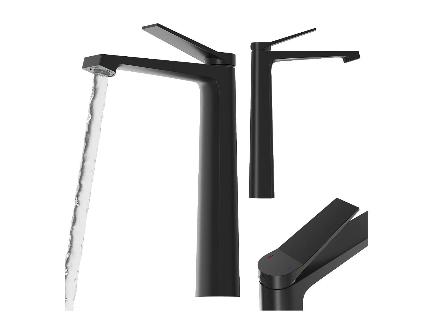 ROBINET DE LAVABO NOIR HAUTE SALLE DE BAIN LAITON ROBINET MODERNE SELVA