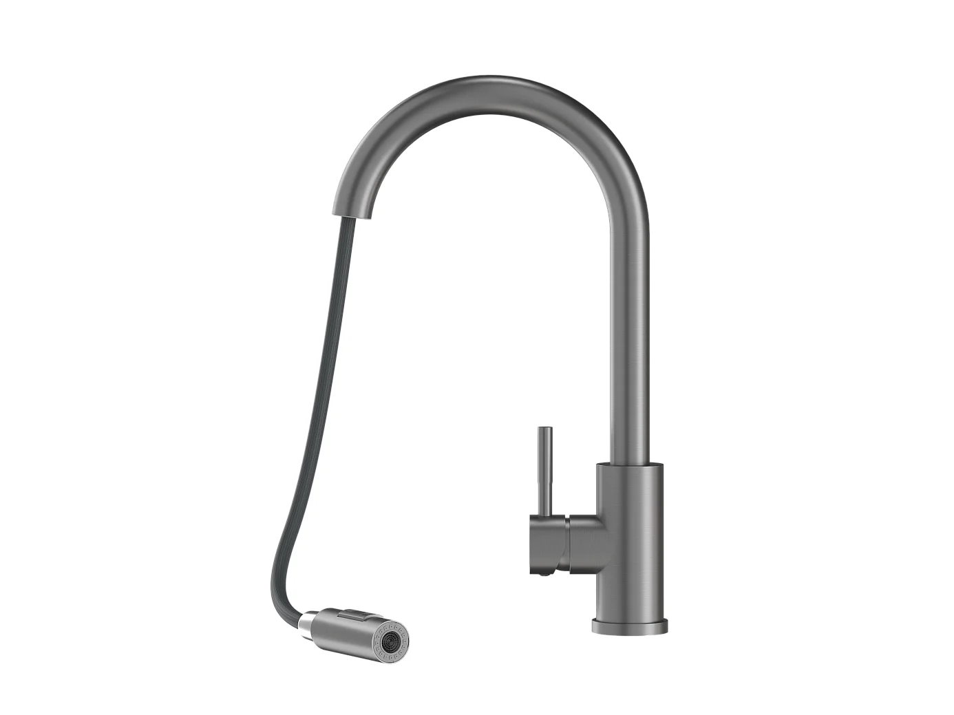 ROBINET MÉLANGEUR DE CUISINE BEC EXTRACTIBLE GUN KREY STEEL TAP LOSETO METALLIC
