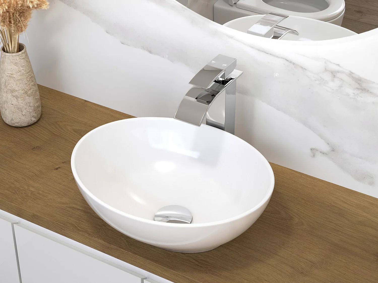 MITIGEUR DE LAVABO CASCADE HAUT ROBINET POUR SALLE DE BAIN CHROME ELVA