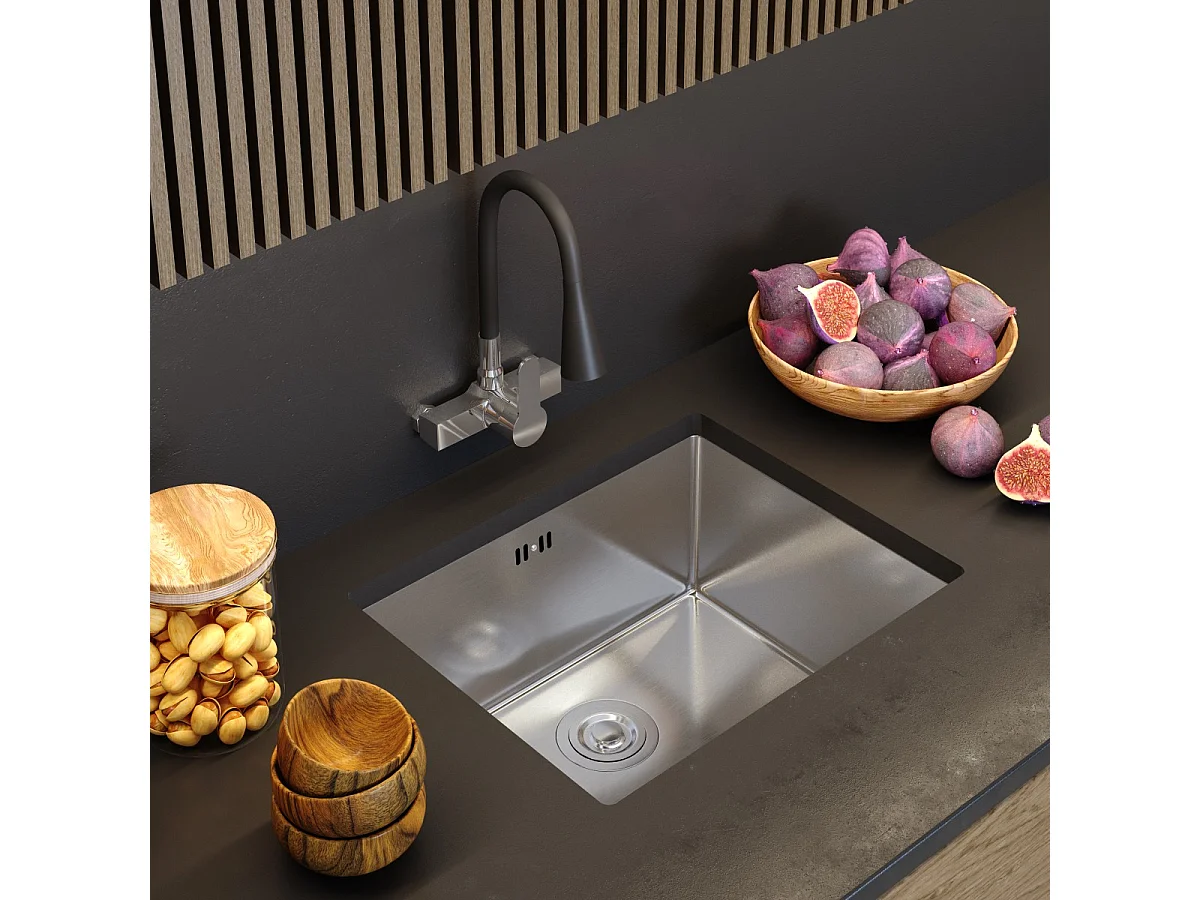 ROBINET DE CUISINE MURAL FLEXO ÉVIER NOIR ROBINET FLEXO BEC FLEXIBLE