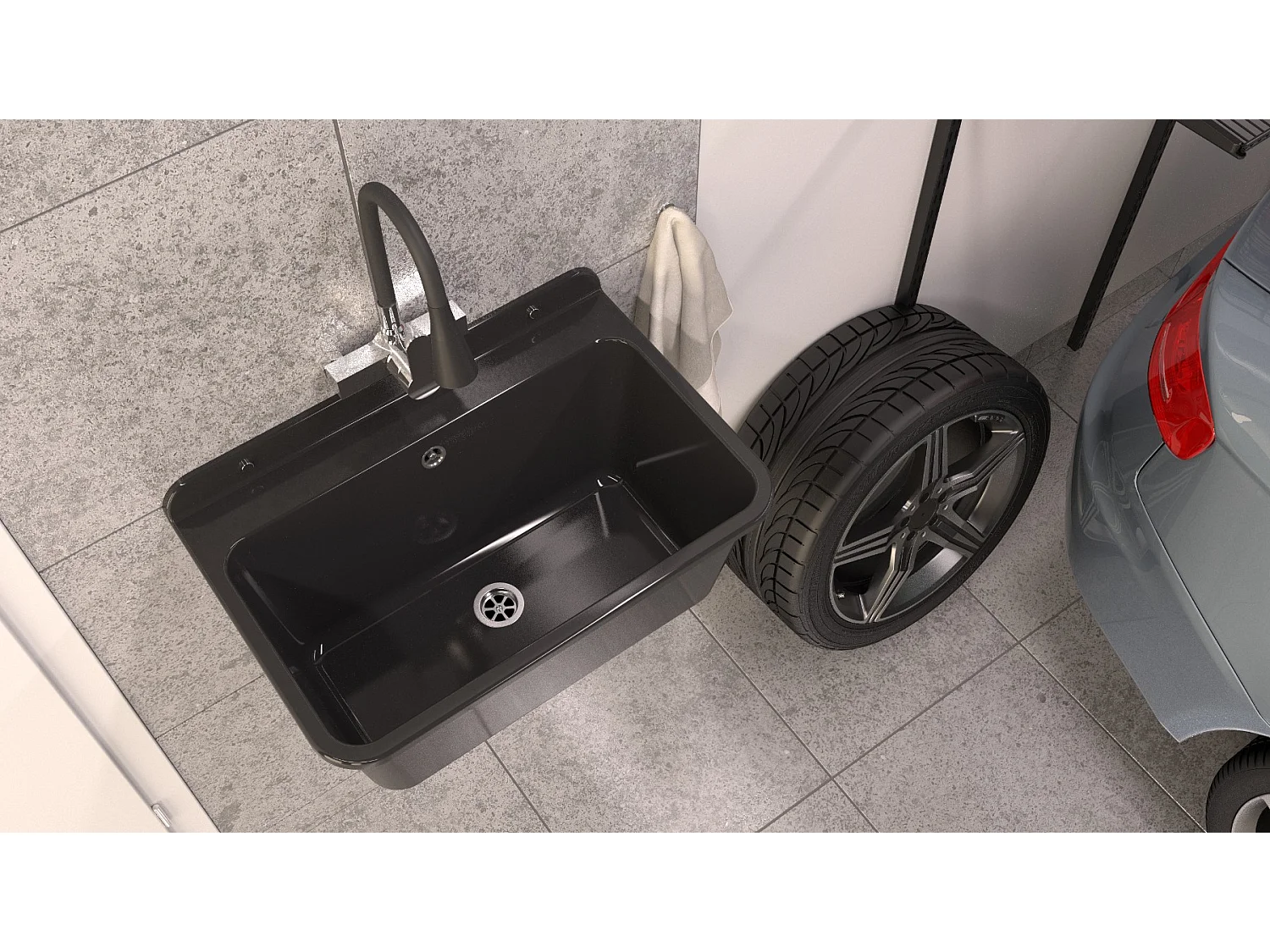 ROBINET DE CUISINE MURAL FLEXO ÉVIER NOIR ROBINET FLEXO BEC FLEXIBLE