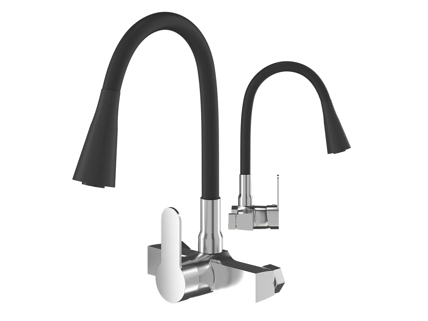 ROBINET DE CUISINE MURAL FLEXO ÉVIER NOIR ROBINET FLEXO BEC FLEXIBLE