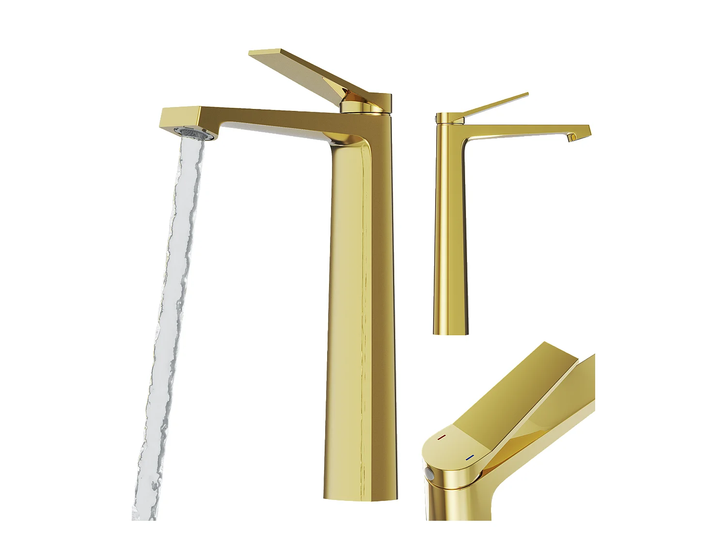 MITIGEUR DE LAVABO OR HAUTE SALLE DE BAIN LAITON MODERNE ROBINET SELVA