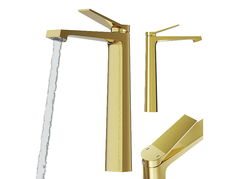 MITIGEUR DE LAVABO OR HAUTE SALLE DE BAIN LAITON MODERNE ROBINET SELVA