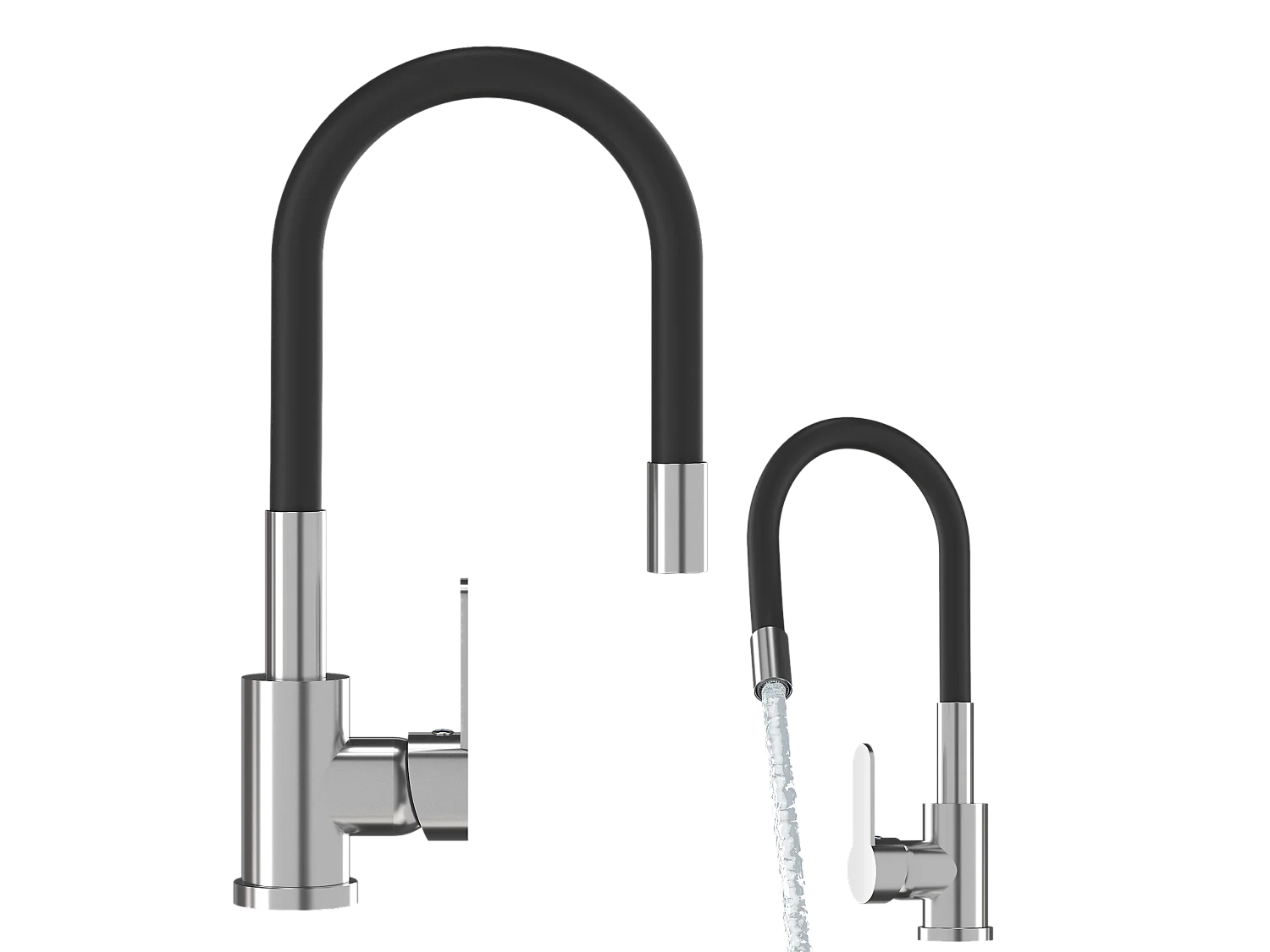 ROBINETTERIE DE CUISINE CHROME BEC FLEXIBLE GRADO