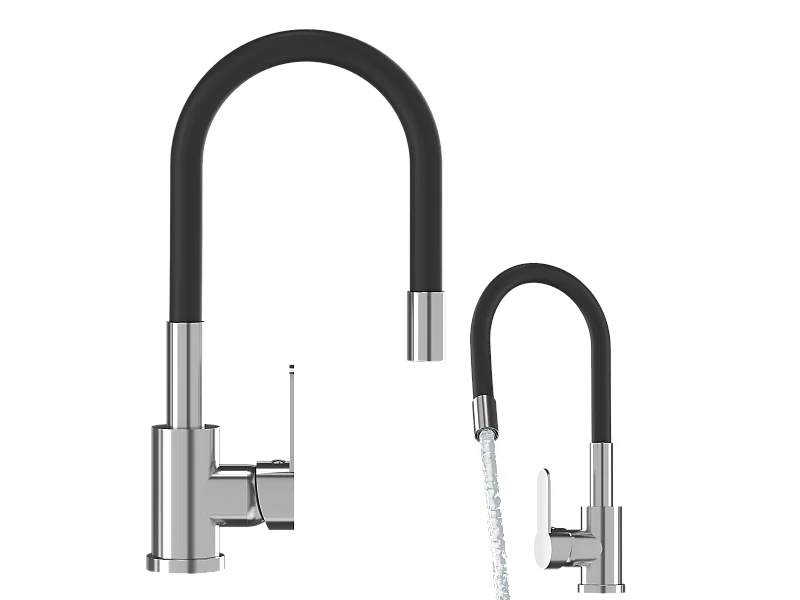 ROBINETTERIE DE CUISINE CHROME BEC FLEXIBLE GRADO