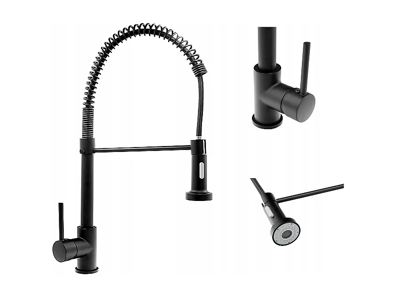 CUISINE BATTERIE évier en granit noir extractible