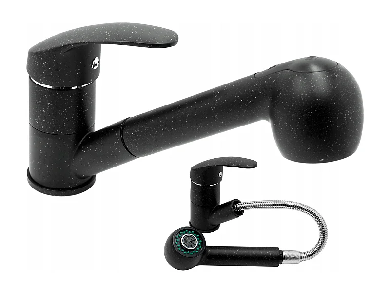 ROBINET MITIGEUR EXTRACTIBLE EN GRANIT POUR ÉVIER DE CUISINE